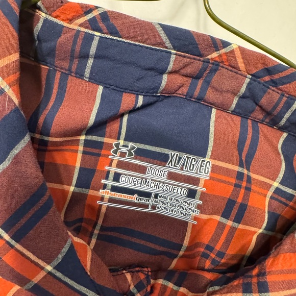 Under Armour Orange and Blue Plaid Shirt - Picture 4 of 5